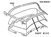 100 MOLDING-REAR WINDOW LOWER-COUPE-USED-64-67