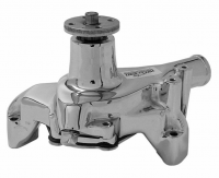 E21102 PUMP-WATER-NEW-CHROME-IRON HOUSING-SUPERCOOL-LONG-SMALL BLOCK-REV. ROTATION-69-96