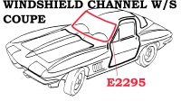 E2295 WEATHERSTRIP-WINDSHIELD CHANNEL-COUPE-USA-63-67